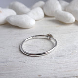 Sterling Silver Diamond Stamped Stacking Ring