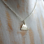 Tiny Silver Forest Triangle  Necklace - Sterling Silver Tree Necklace