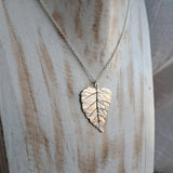 Silver Birch Leaf Pendant (medium 2)