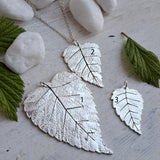 Silver Birch Leaf Pendant (large 1)