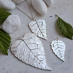 Silver Birch Leaf Pendant (meduim/small 3)